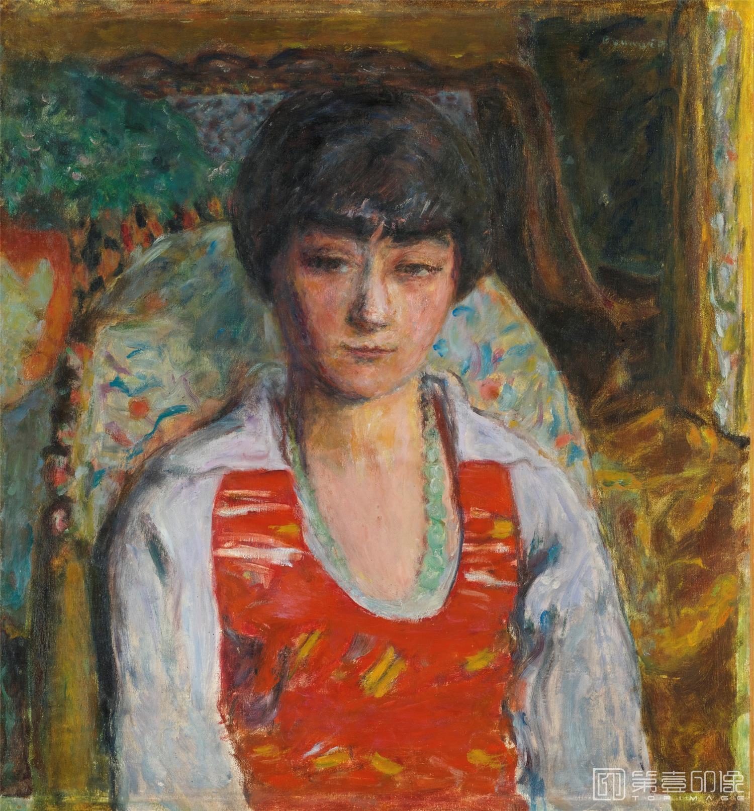 油画-PORTRAIT DE JEUNE FILLE (VIVETTE TERRASSE)
